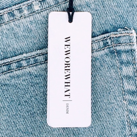 Womens High Rise Straight Leg Jeans Blue WeWoreWhat Danielle Bling Fly 27 x 29 - Picture 14 of 15